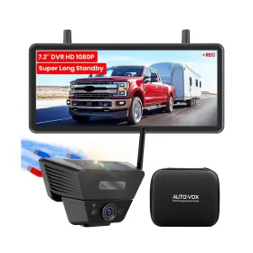 Solar5-jp Auto-vox Wireless Backup Camera Solar Magnetic With 7.2 Inch Dvr 1080p 2 Split R
