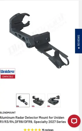 Bnr-2027 Blendmount 09-0019 C7 Corvette Aluminum Radar Detector Mount Uniden R1/r3/r4