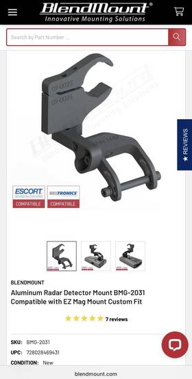 Blendmount Bmg-2031 Radar Detector Mount Compatible With Ez Mag Acura Rdx