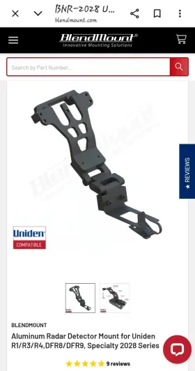 Bnr-2028 Blendmount Corvette C8 Radar Detector Mount For Uniden