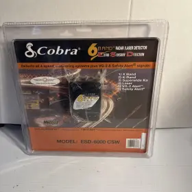 Esd-6000 Cobra 028377903373 Csw Laser Eye 6 Band Radar/laser Detector Vg-2 Alert New