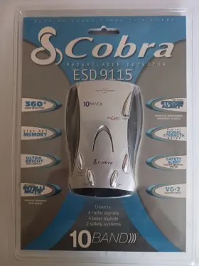 28377104244 Cobra Vintage 2002 Radar/ Laser Detector Esd 9115 Brand New Sealed Package