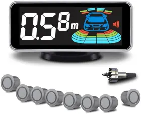Elsnu 755454153115 Backup Radar System Car Auto Vehicle Reverse With 8 Parking Sensors Kit Distance