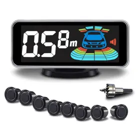 Elsnu 755454153238 Backup Radar System Car Auto Vehicle Reverse With 8 Parking Sensors Kit Dista