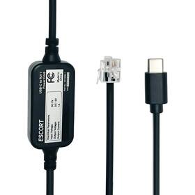 Escort 0010090-1 Radar Usb-c To Rj11 Hard Wire Power Cable For All Detectors