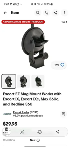 200811 Escort Ez Mag Mount Works With Ix Ixc Max 360c And Redline 360