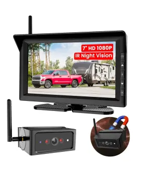Foxpark 976737120257 Magnetic Wireless Backup Camera For Rvs And Trailers No-installation - 7 Inch Hd