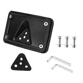 Ha Zhan 15631564 Curved Laydown License Plate Mount Bracket For Harley 3 Hole Black