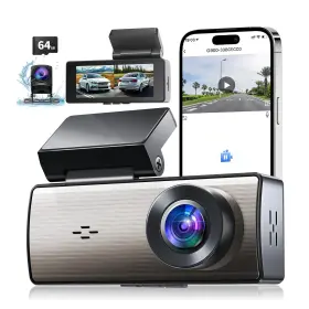 Hannahcos 769818017982 4k Dash Cam Front And Rear 4k/1080p Dashcam For Cars Built-in 64g Card App Co