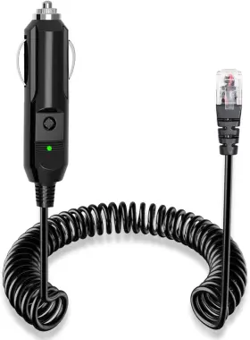 B0dcbsflzn Hodeoo 12v Car Lighter Adapter To Rj11 Radar Detector Power Cord 7.6ft Compatible With