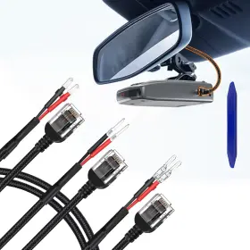 Rj11 Igoevo 0736950702090 Radar Detector Mirror Power Cable 3-pack 19.9 Inch Braided Cord Universal