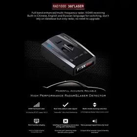 E301-c172 Madhornets Rad1000 360 Laser Electronic Dog Car Mobile Speed Radar English Russian Switch