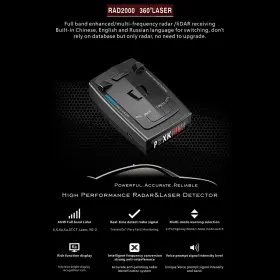 E301-c173 Madhornets Rad2000 360 Laser Electronic Dog Car Mobile Speed Radar English Russian Switch