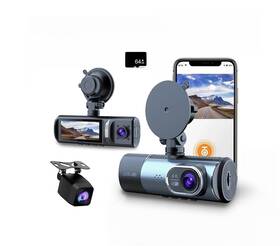 Mangepagar 717382575742 4k 3 Channel Dash Cam 5ghz Wifi Built-in Gps With 64gb Card 2160p 1080p 108