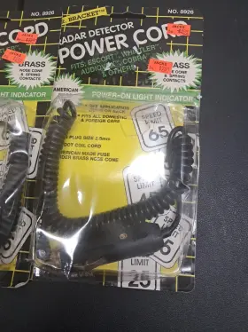 8933 Mr Bracket Radar Detector Power Cord. Lot Of 2