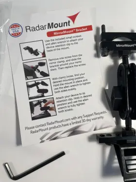 Radar Mount 857725006240 Mirror Bracket Escort/ Beltronics Made In Usa