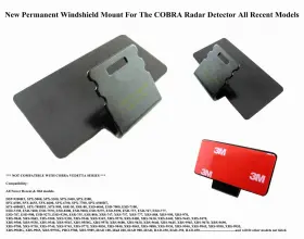 Cbt3m Radargun New Permanent Windshield Mount Bracket For Cobra Radar Detector All Recent Model