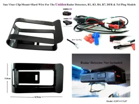 Uniden 722589294266 Sun Visor Clip/mount Hard Wire For Radar Detectors R1 R3 R4 R7 R8 Dfr