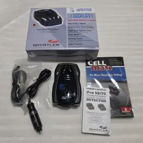 Whistler 052303403187 Pro-73 Radar Detector. Cigarette Lighter Hard Wire Box. Tested- Works