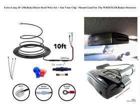 Whistler E29f Wclip 10ft 304.8cm Direct Hard Wire Set Sun Visor Clip For Radar Detectors
