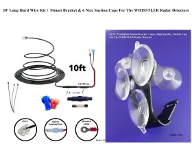 E30f Whistler W3c 10ft Long Hard Wire Mount Bracket And 6 Suction Cup For The Radar Detector