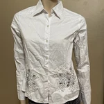 Women White Cotton Classic Casual Button Beaded Embroidered Size Top Shirt New. Price: $17.00.