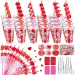 150 Pcs Valentine's Day Plastic Cups Bulk With Lid Sil.... Price: $38.72.