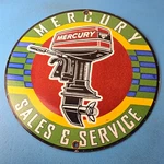 Vintage Mercury Outboards Sign - Engine Service Porcelain Gas Station Pump Used. Price: $107.37.