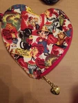 Vintage Valentine Heart Shaped Cotton, Zippered Pouch Case Storage Gold New. Price: $24.99.